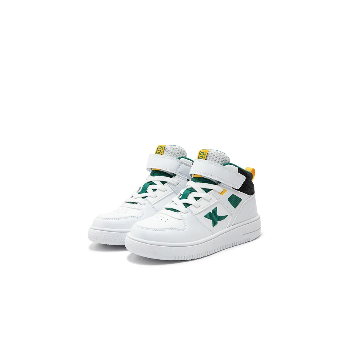 XTEP Детские скейтерские кроссовки mid-top из искусственной кожи бело-зеленые — фото 2