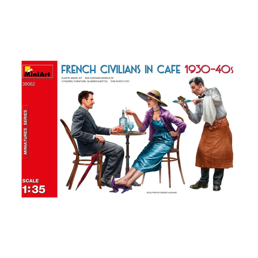 

Французские граждане в кафе с официантом (1930-40-е гг.), Miniatures Series (1:35) (MiniArt Models)