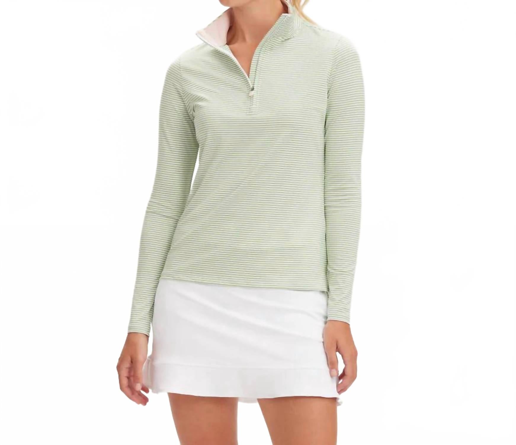 

Полосатый топ с молнией на четверть в белом цвете фэрвей Renwick