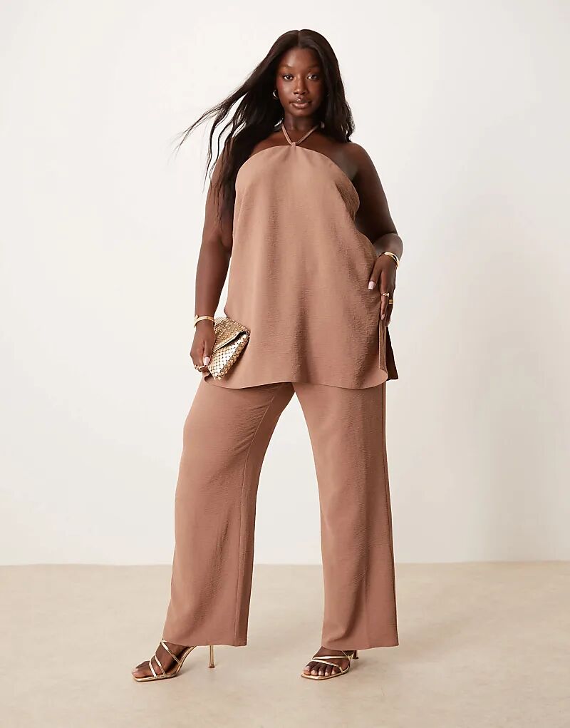 

Прямые брюки ASOS DESIGN Curve от производителя цвета мокко