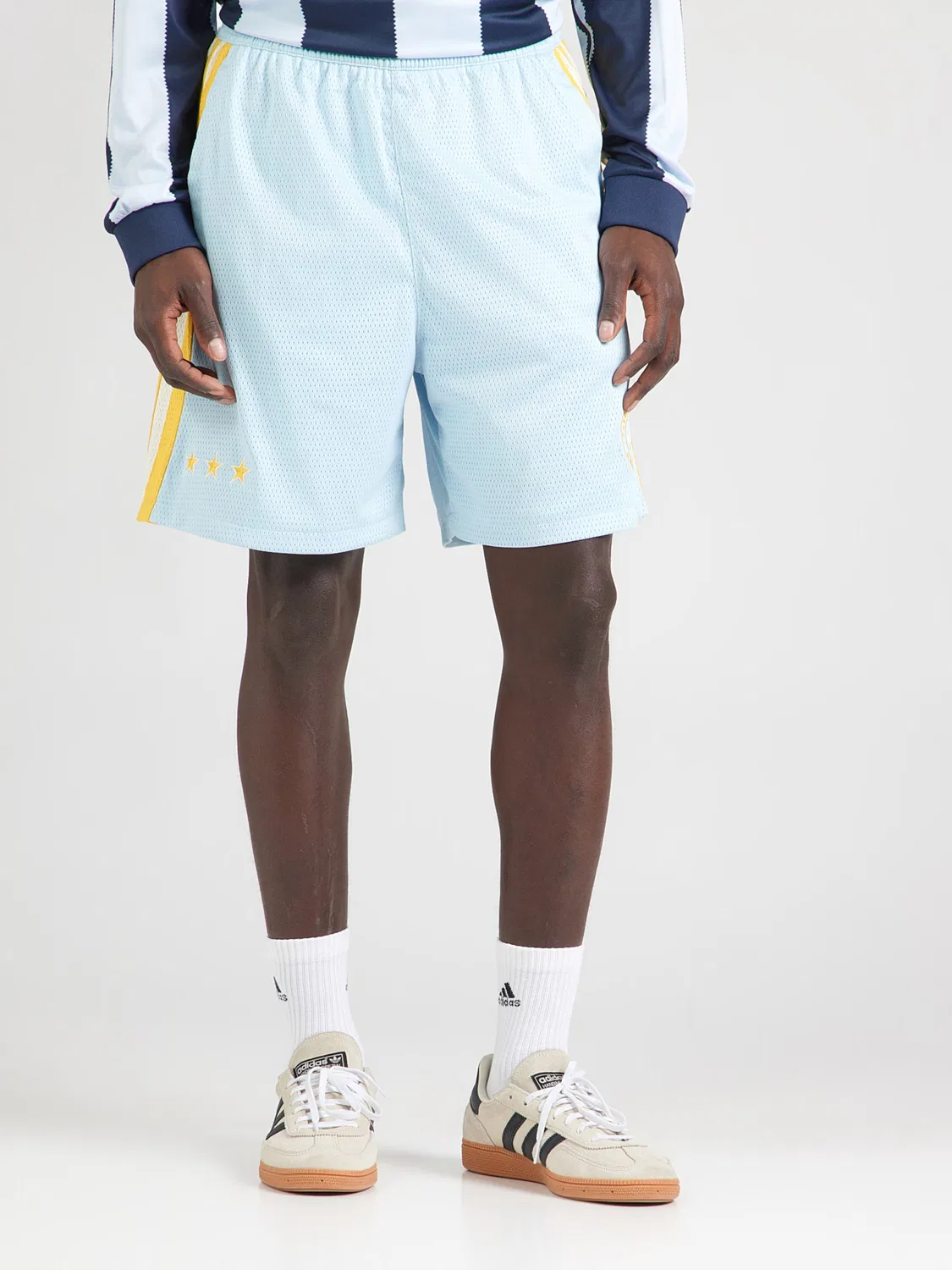 Шорты Adidas Originals свободного кроя Santiago светло-голубого цвета — фото 3