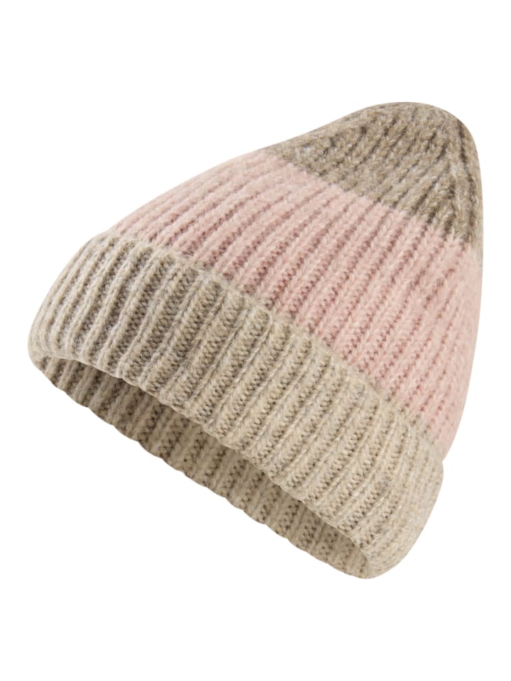 

Вязаная шапка бежево-розового меланжа Laura Scott