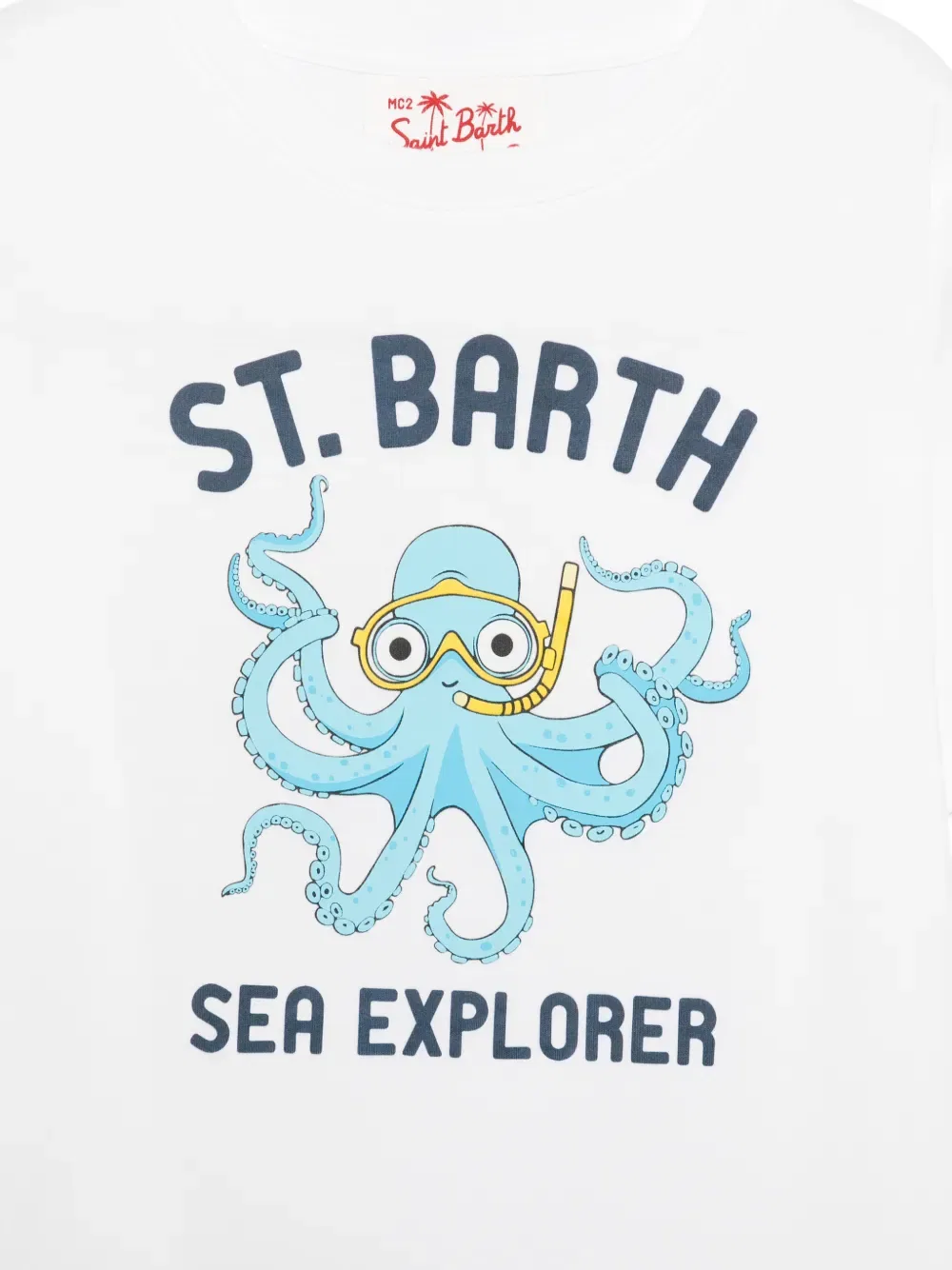Хлопковая футболка с графическим принтом Mc2 Saint Barth Kids, белый — фото 3