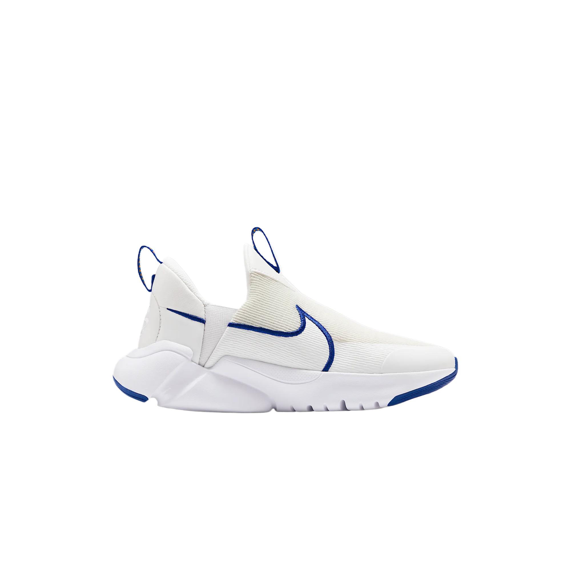 Nike Flex Plus 2 дышащие низкие детские беговые кроссовки Mountain White Royal Blue Orange Peel Yellow White — фото 2