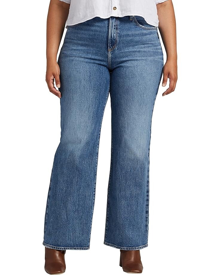 

Джинсы Silver Jeans Co. Plus Size Highly Desirable High-Rise Trouser Leg Jeans W28918RCS398, цвет Medium Indigo Wash