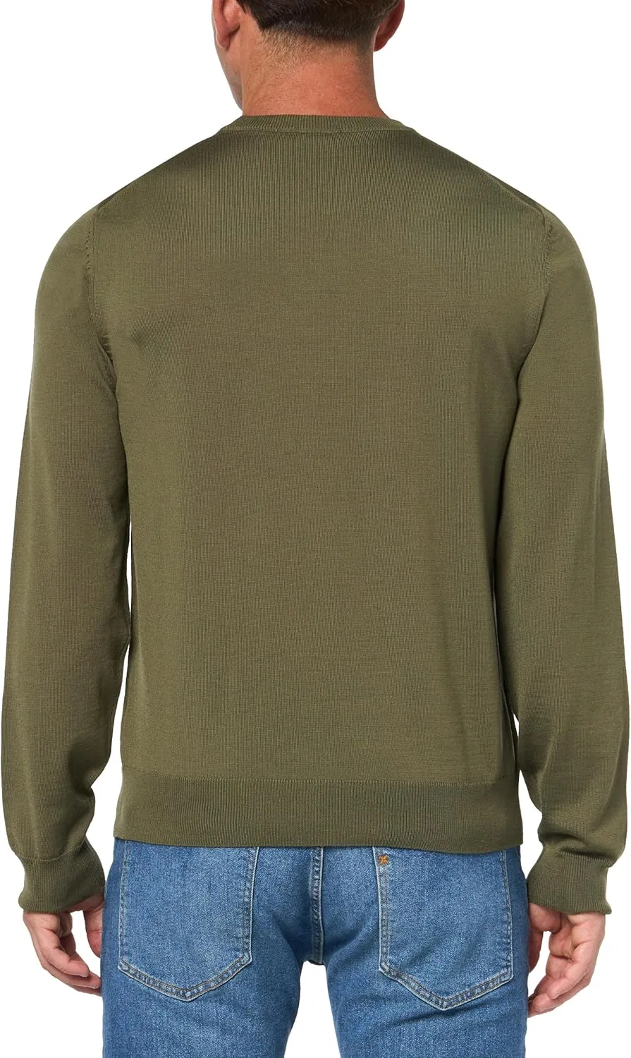 Свитер BOSS Men's Small Logo Wool Pullover, зеленый — фото 2
