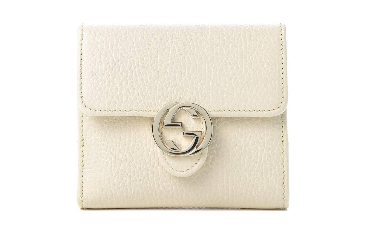 

Кожаный бумажник женский белый GUCCI
