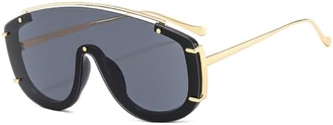 

Модные солнцезащитные очки большого размера для женщин, ретро-стиль, цветные градиентные солнцезащитные очки для мужчин, защита от УФ-излучения UV400 MTZJH, Black Grey