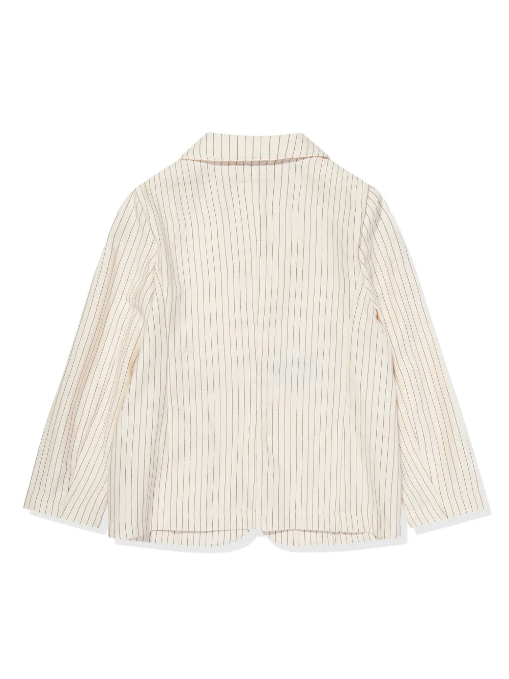 Однобортный блейзер в полоску Emporio Armani Kids, нейтральный — фото 2