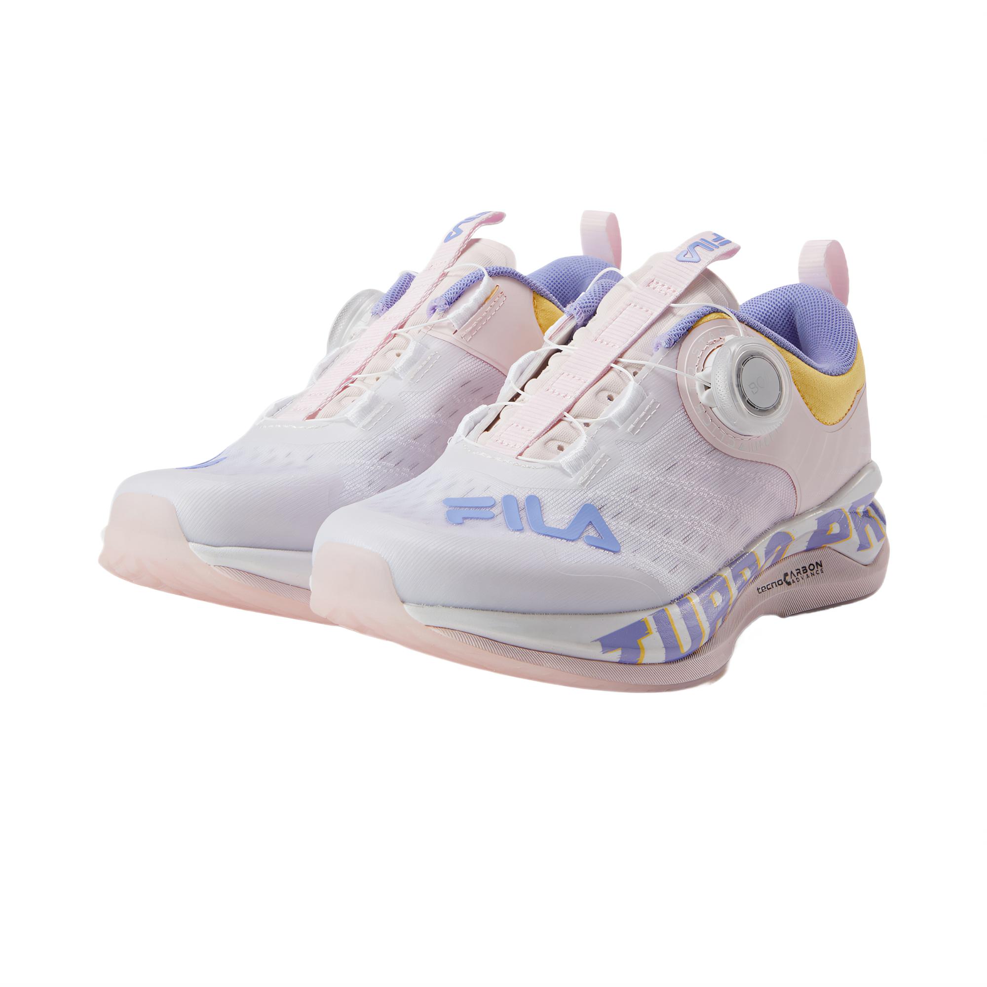 FILA KIDS Непромокаемые амортизирующие устойчивые к истиранию дышащие детские беговые кроссовки FILA White/Mist Pink Kids' — фото 3