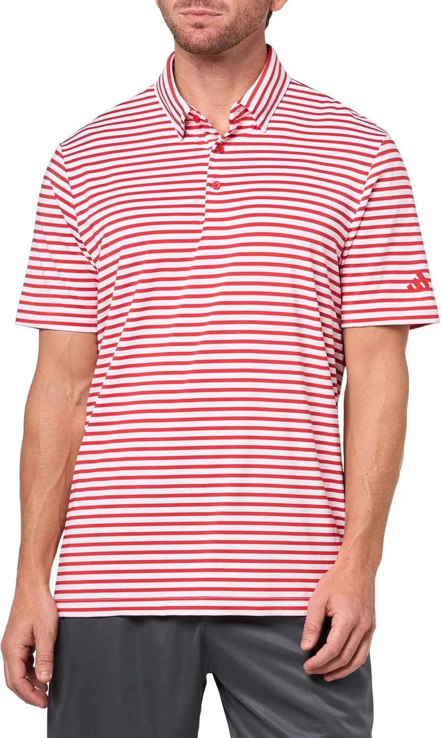 Футболка-поло Adidas Golf Men's Ultimate365 Stripe, белый/красный