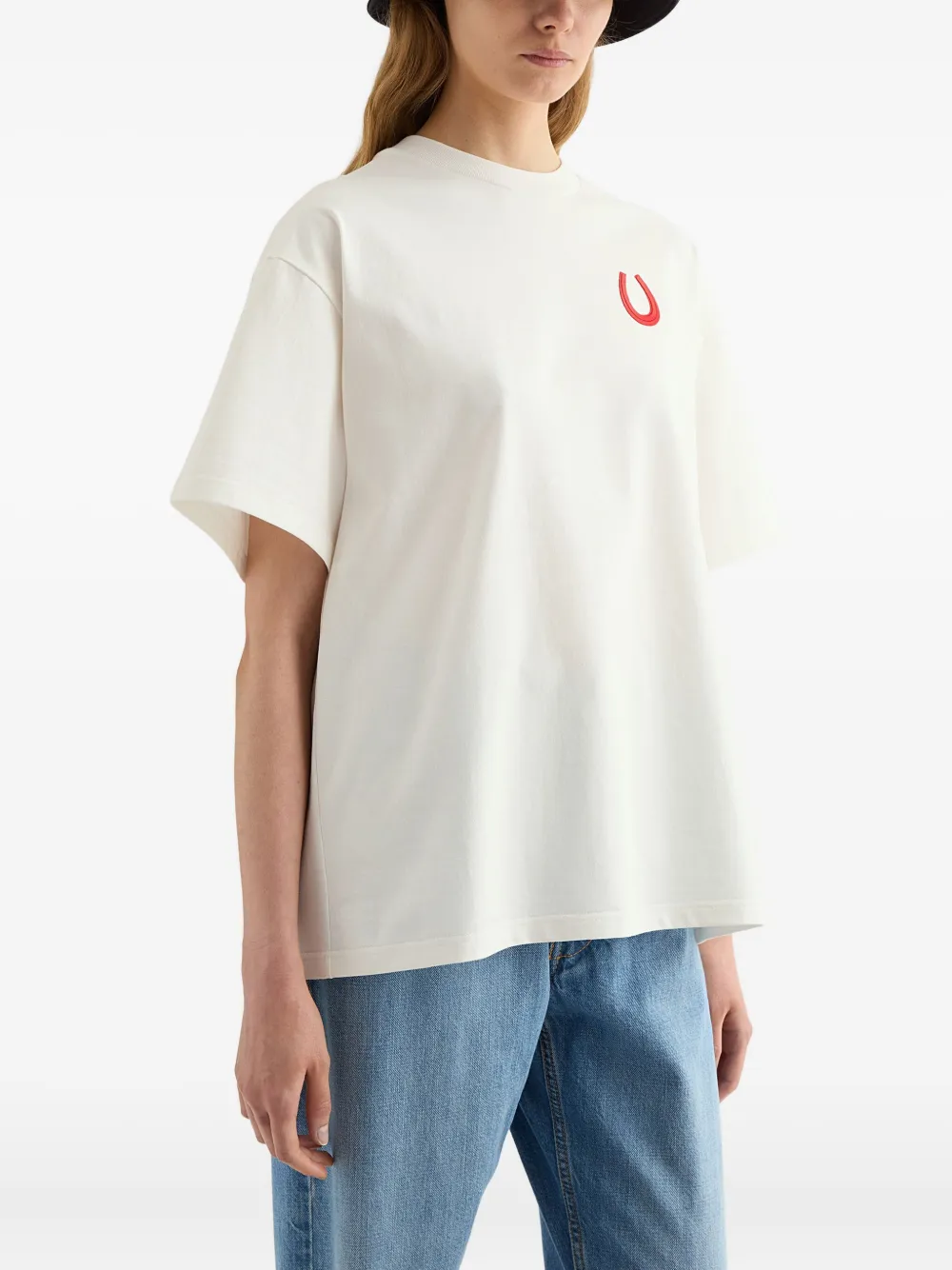 Футболка с вышивкой и круглым вырезом Jil Sander, белый — фото 2