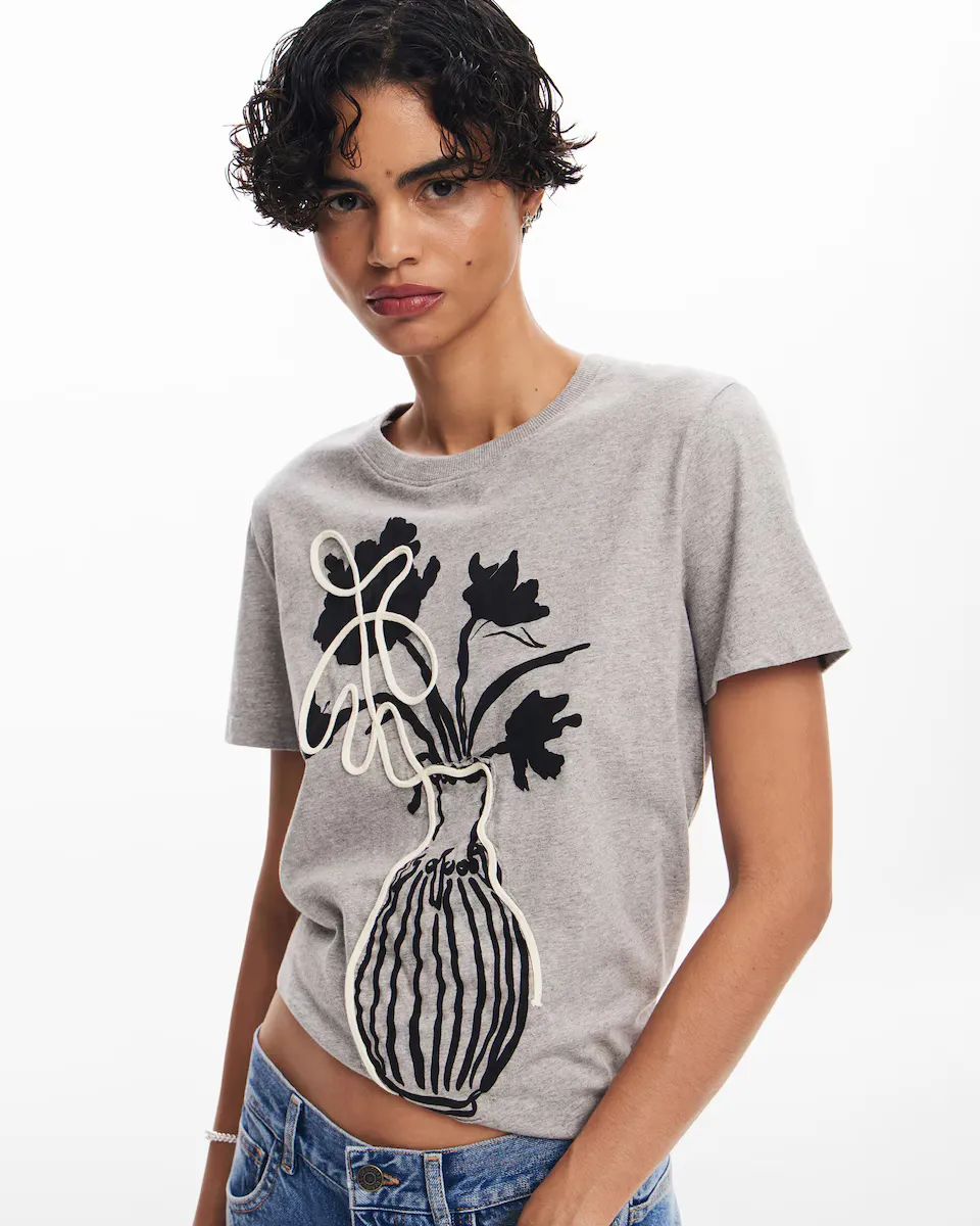 

Женская футболка Vase с коротким рукавом Desigual, серый