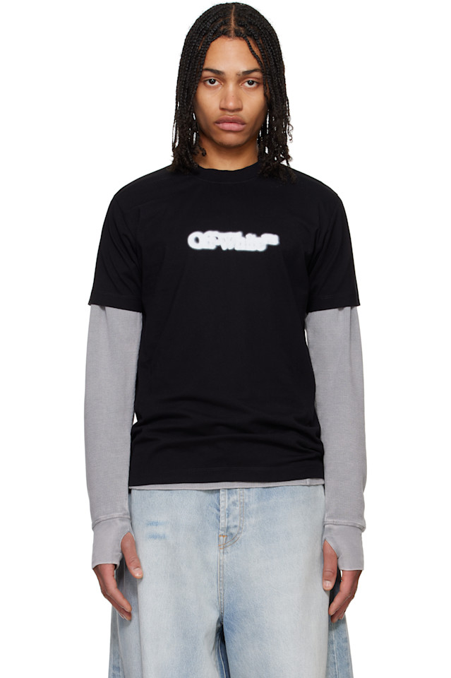 

Футболка с принтом "Spray arrow" Off-White, черный