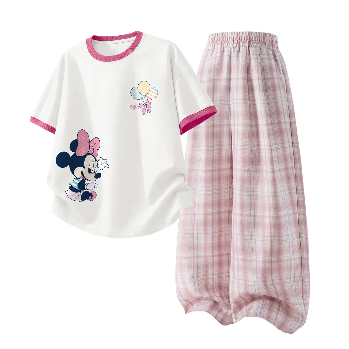 Casual Sportswear 2 Piece Set Kids' Disney, di gao sweetie k белый красный+solid розовый — фото 3