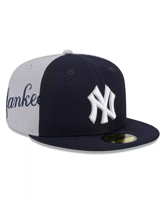 

Мужская темно-синяя/серая облегающая шляпа New York Yankees Gameday Sideswipe 59Fifty New Era, синий