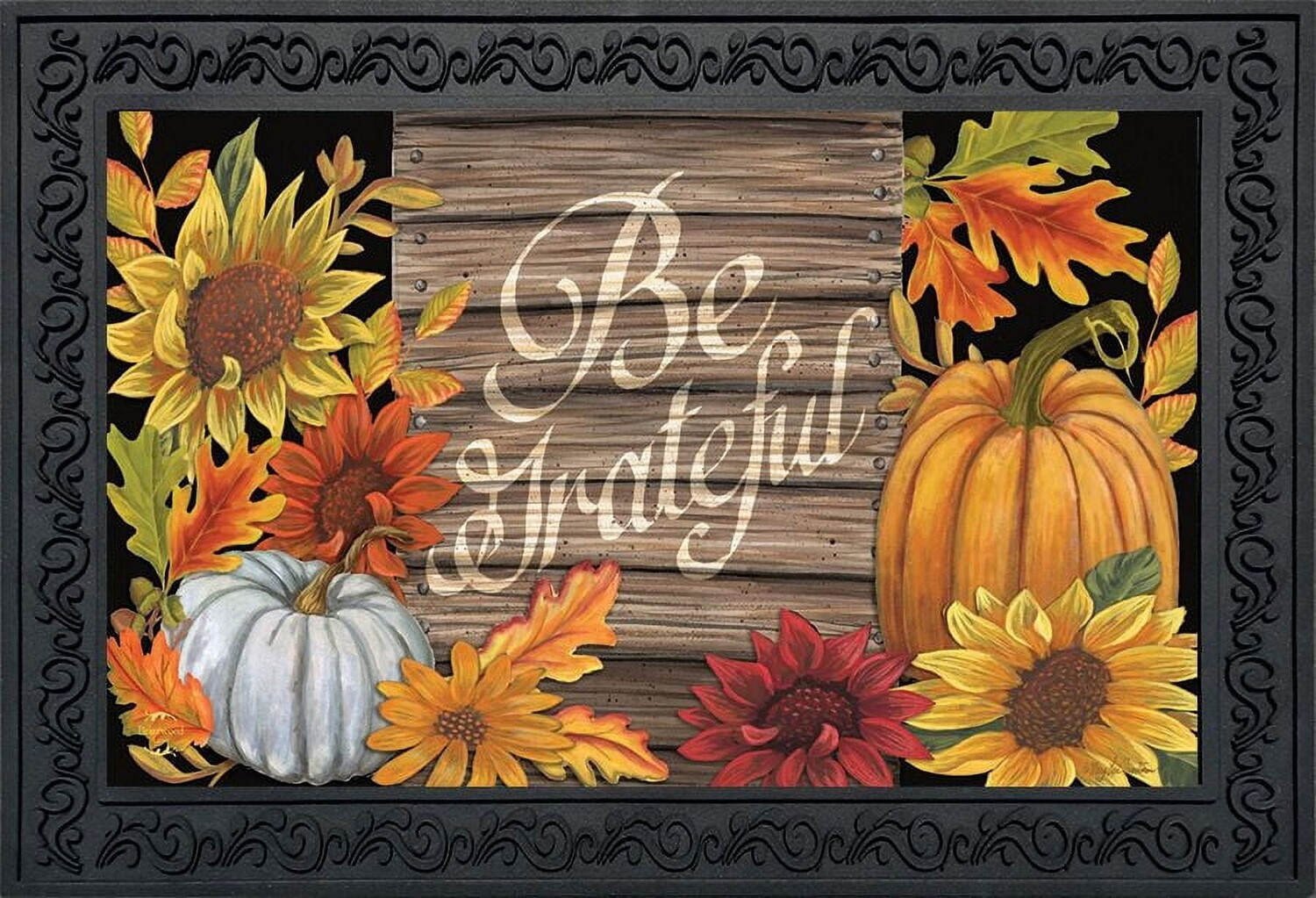 

Придверный коврик Briarwood Lane Be Grateful Fall, черный
