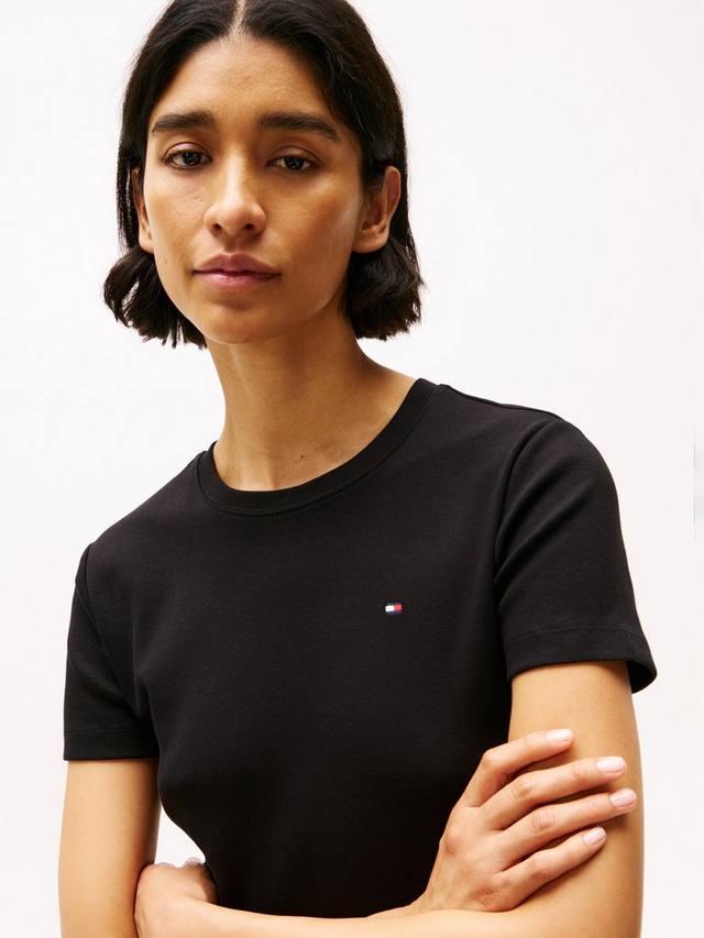 Футболка с тонким воротником-гольф Tommy Hilfiger, Black — фото 4