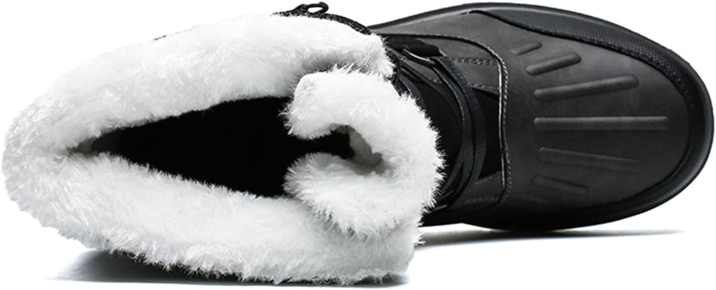Мужские зимние сапоги Mens Snow Plush теплые высокие модные хлопковые ботинки для мужчин Generic, серый — фото 4