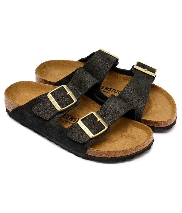 Тапочки из кожи Аризона с рычагами Narrow fit Birkenstock, черный — фото 3