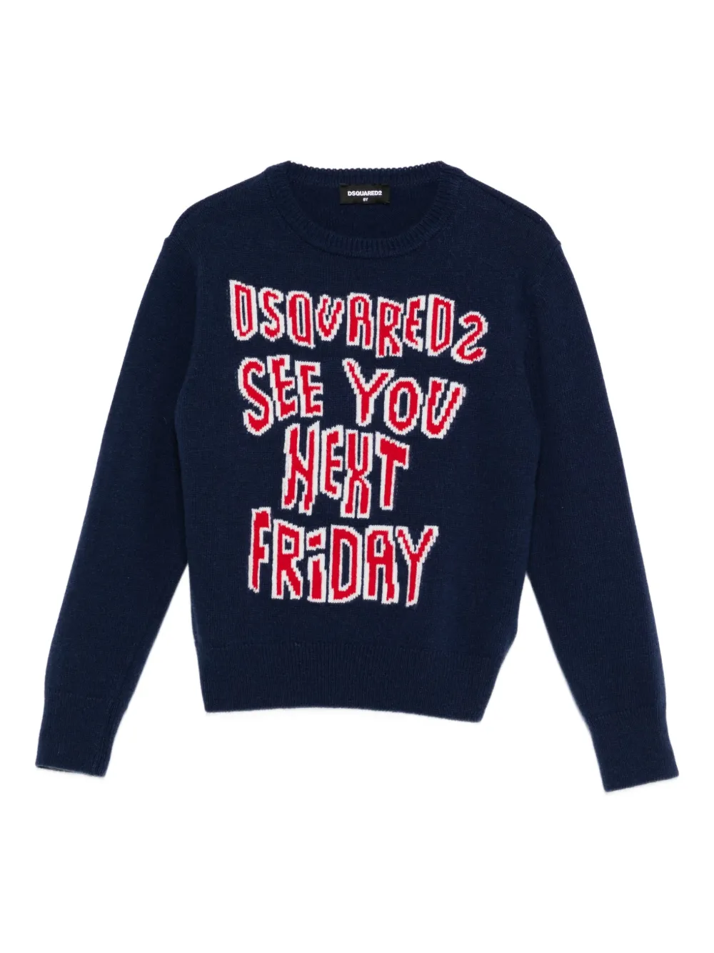 

Свитер с интарсией и логотипом DSQUARED2 KIDS, синий