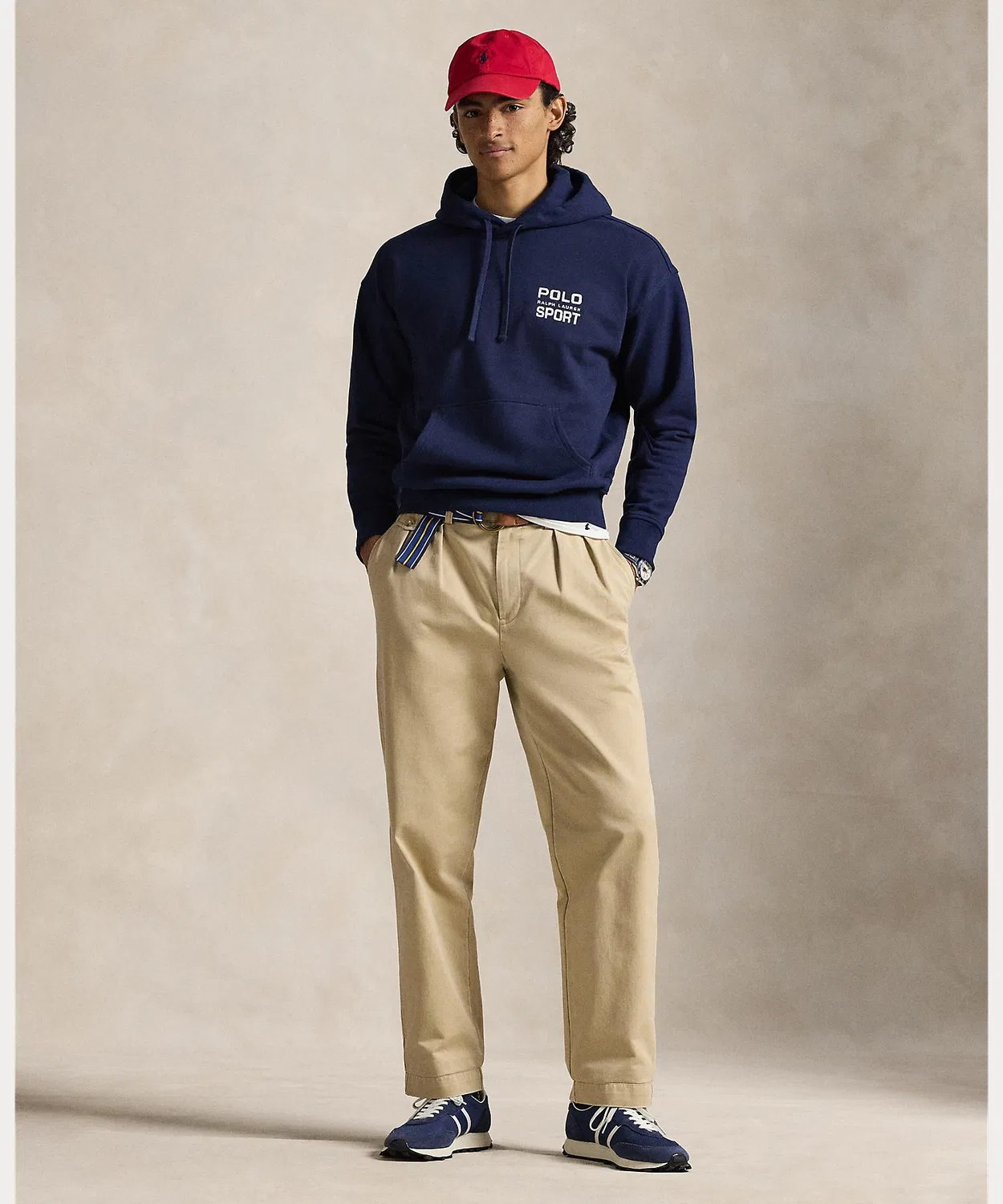 Толстовка Relaxed Fit Polo Sport флисовая с капюшоном Ralph Lauren, тёмно-синяя