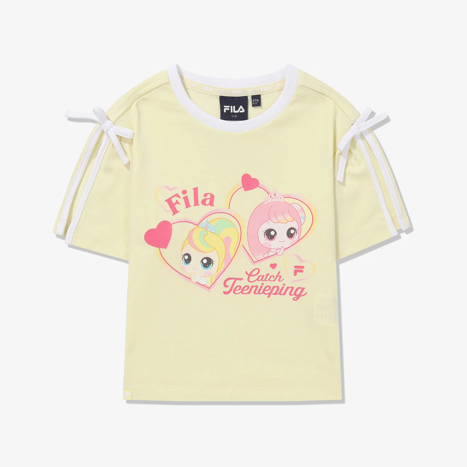 Детская футболка Princess Catch Teenieping с разрезами на рукавах жёлтая от Fila Kids