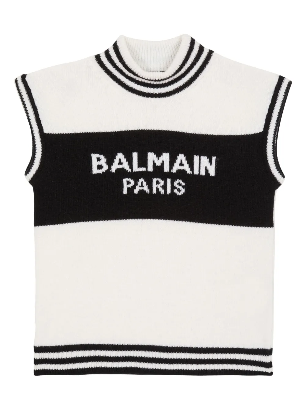 

Топ вязки интарсия с логотипом Balmain Kids, белый