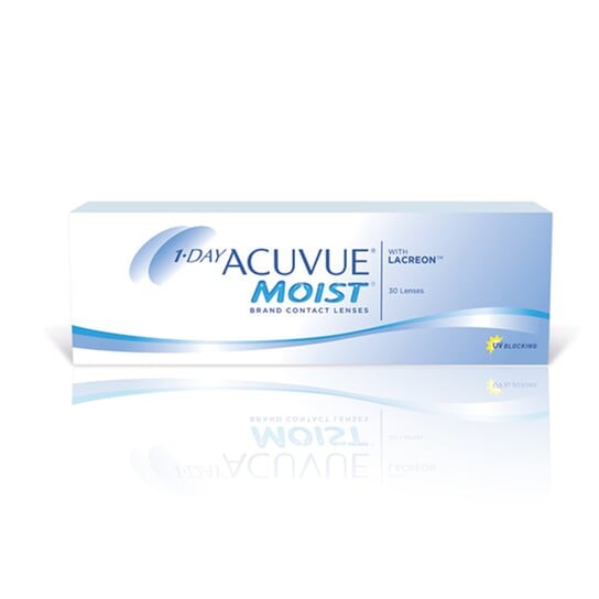 

Линзы однодневные -3,50 кривизна 9,0, 30 шт. Acuvue, 1 Day Moist, бесцветный