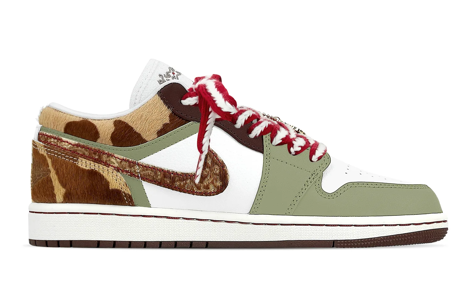 Jordan Air 1 Abrasion Resistant Low top Vintage Basketball Shoes Men's Green — фото 4