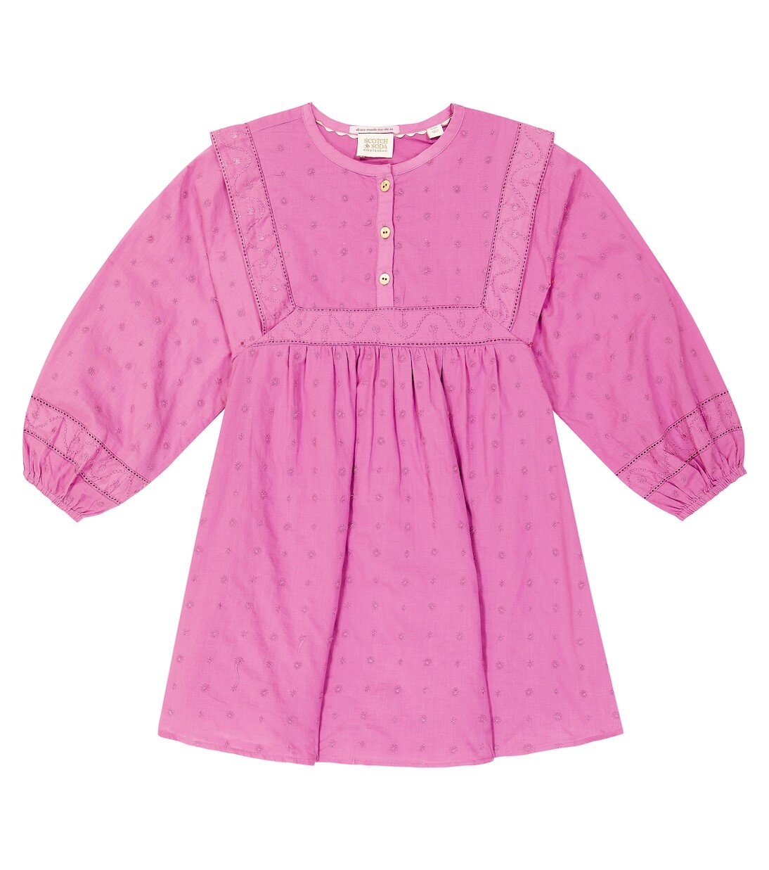 

Платье из хлопка с вышивкой Scotch & Soda Kids, фиолетовый