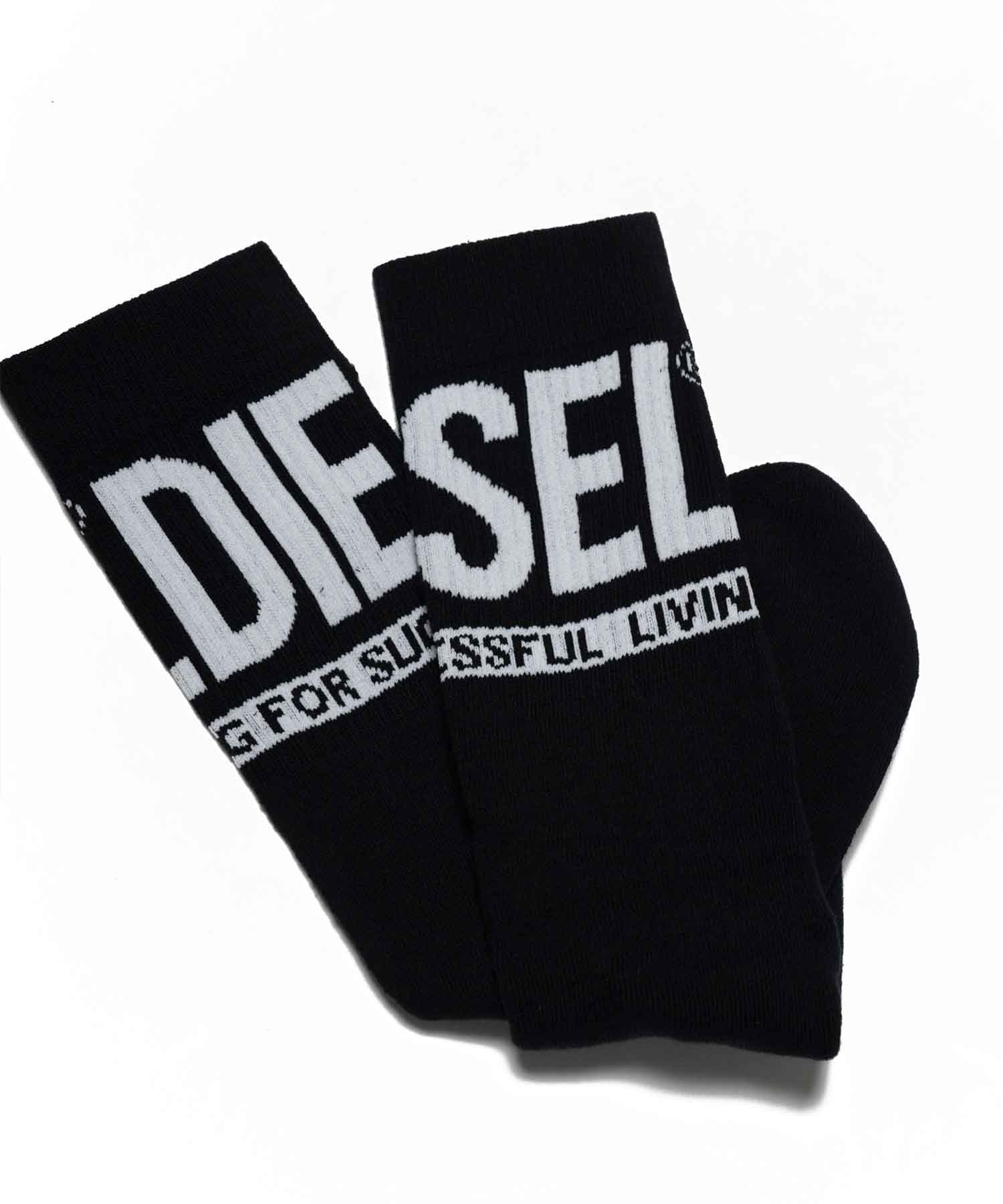 Детские носки с логотипом бренда DIESEL (комплект из 2 цветов), Black×red — фото 2