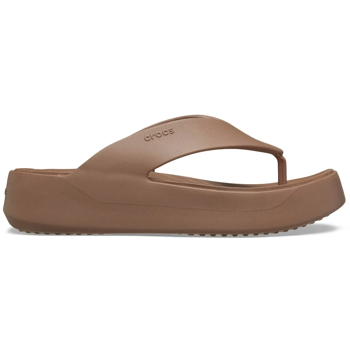 Женские шлепанцы Getaway Platform Flip W Crocs, коричневый