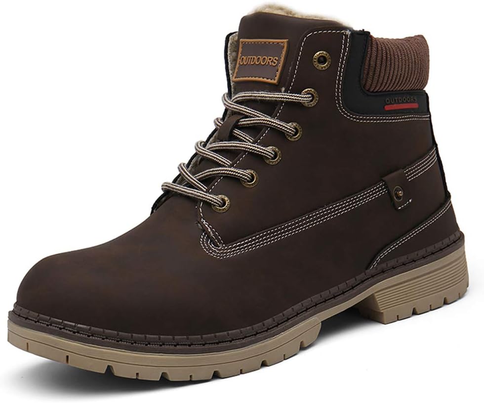 

Мужские зимние снегоступы SKDOIUL из кожи с меховой подкладкой, ботинки для ходьбы, коричневый