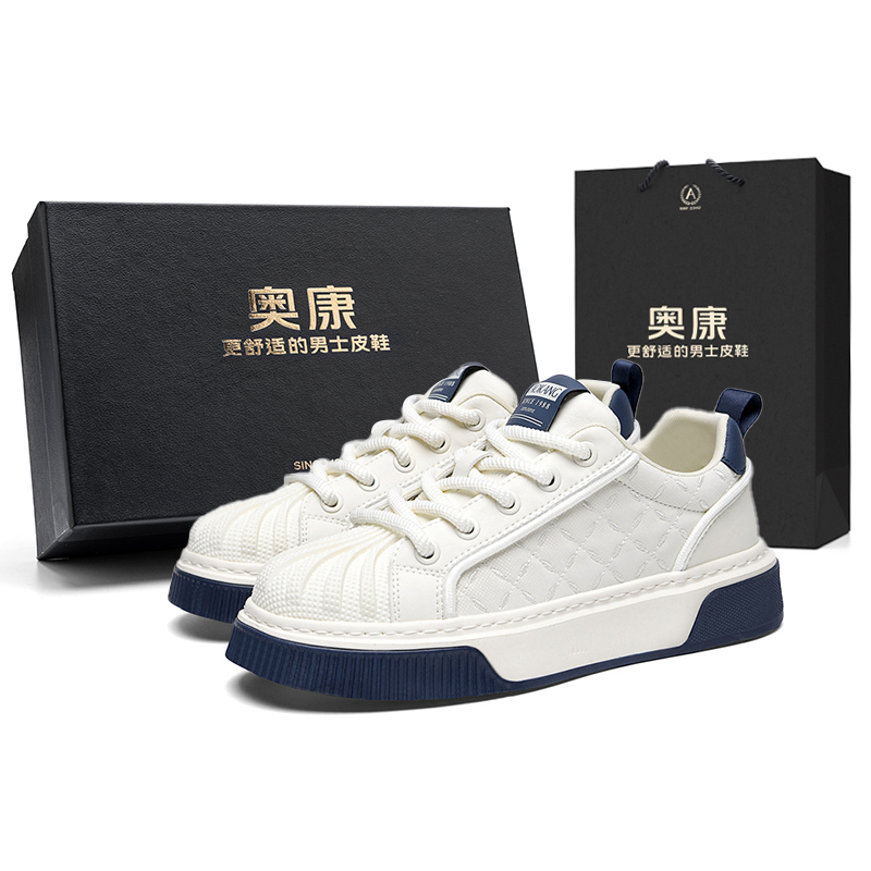 

Кроссовки Air Force One Series Anti Slip Wear Resistant Low Top Skateboard Shoes Box AOKANG, White Blue[Box]