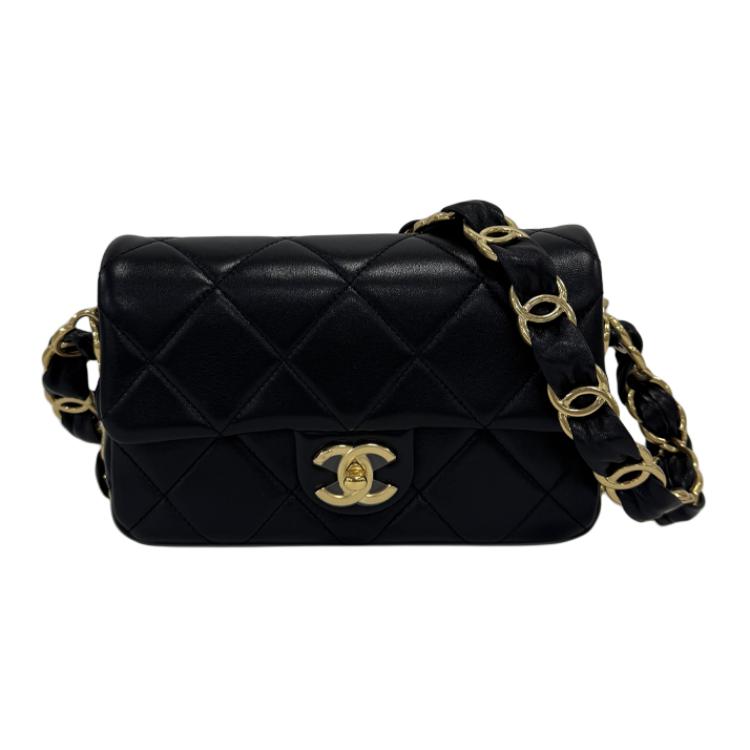 

CHANEL Овчинная сумка через плечо, наплечная сумка Trumpets женская черная