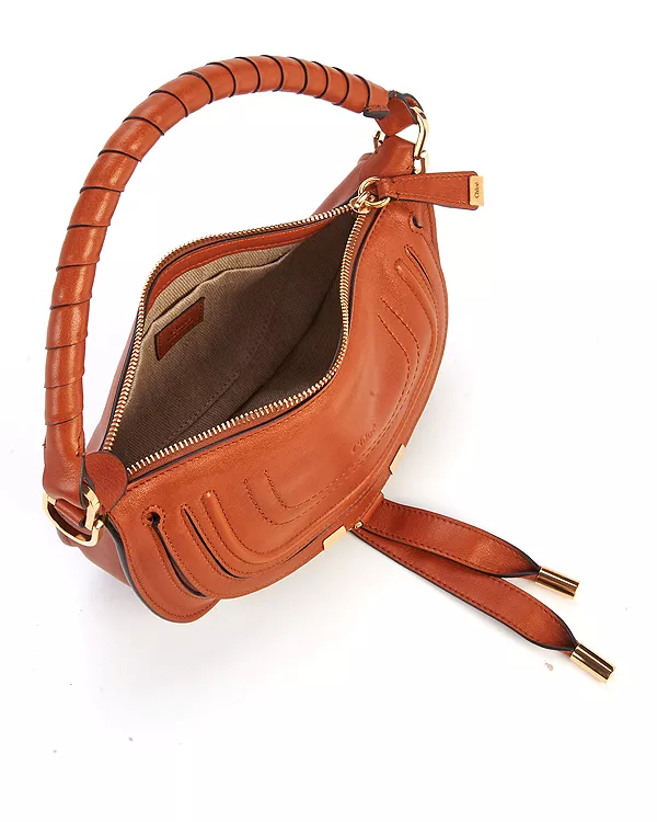 Миниатюрная кожаная сумка через плечо Marcie Chloé, коричневый — фото 2