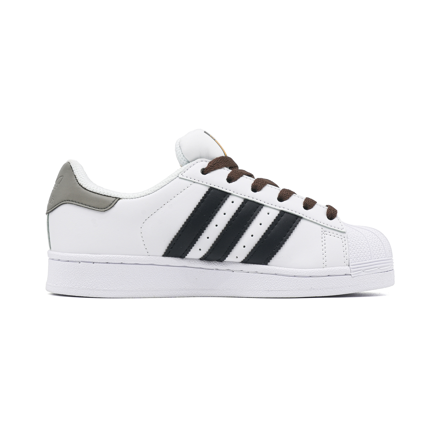 Adidas Originals Superstar J нескользящие устойчивые к истиранию низкие детские скейтбординг кроссовки gray brown для подростков — фото 3