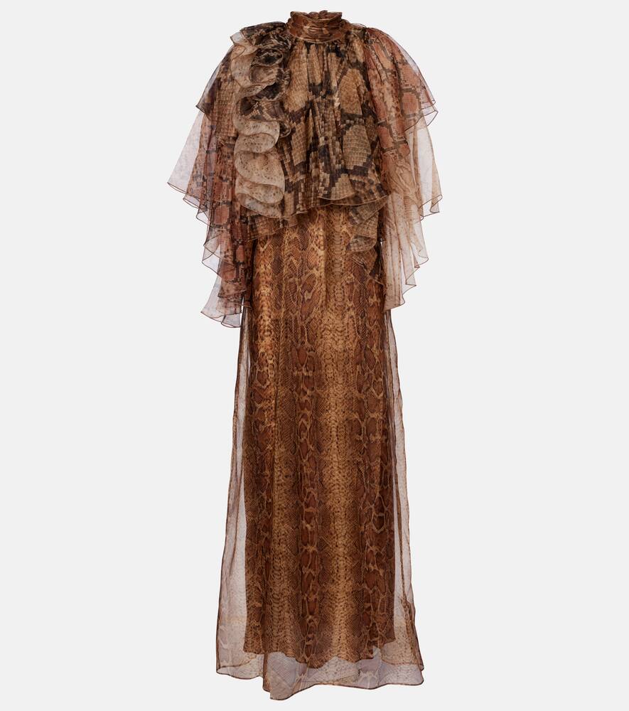 

Шелковый платье с рюшами Memento Zimmermann, Spliced Snake