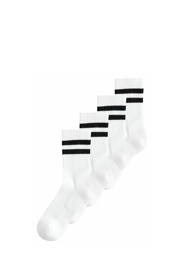 Носки Next, 4 pack, white with black stripe, белые с черной полосой