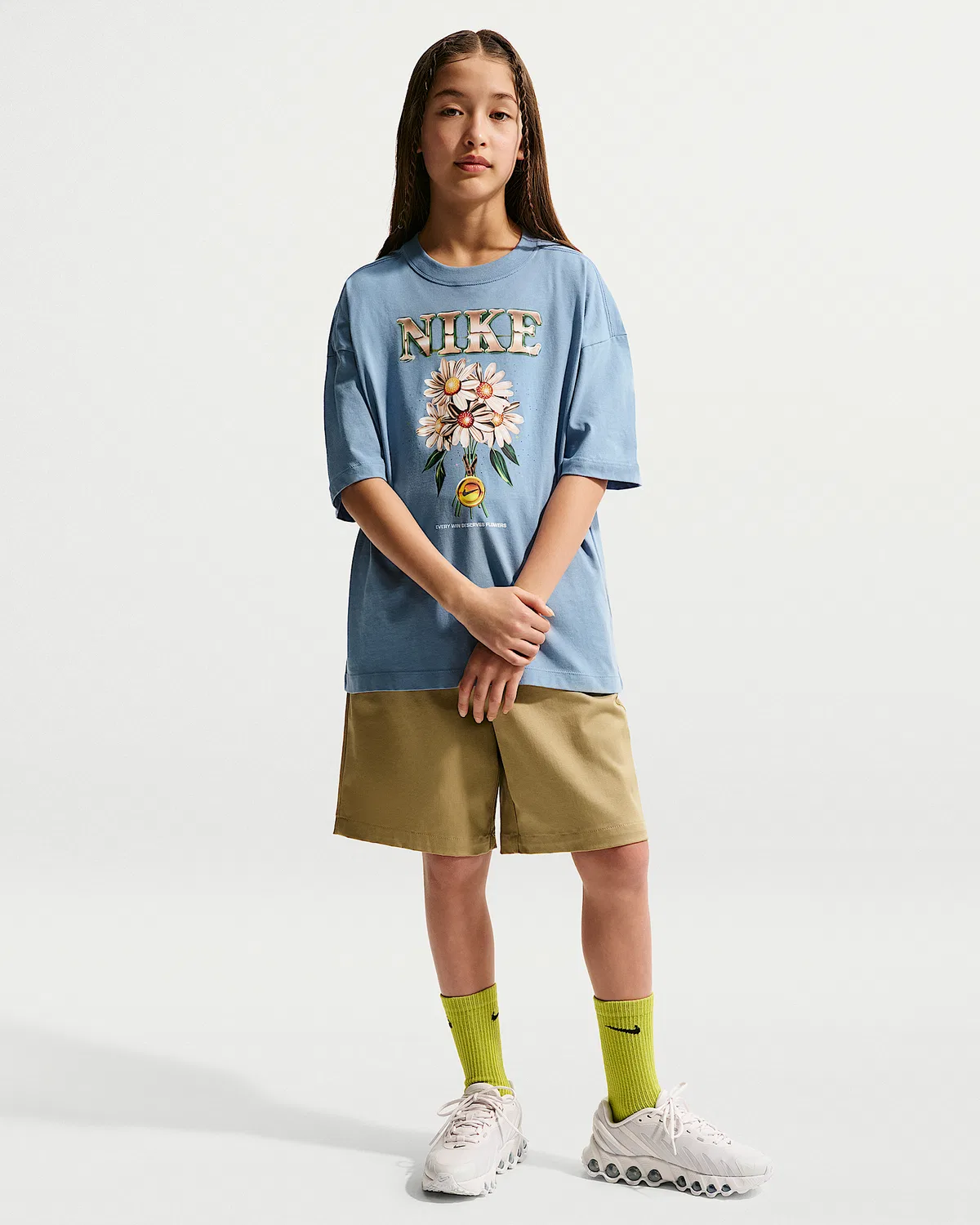 Детская (для девочек) футболка оверсайз Nike Sportswear, Work Blue — фото 4