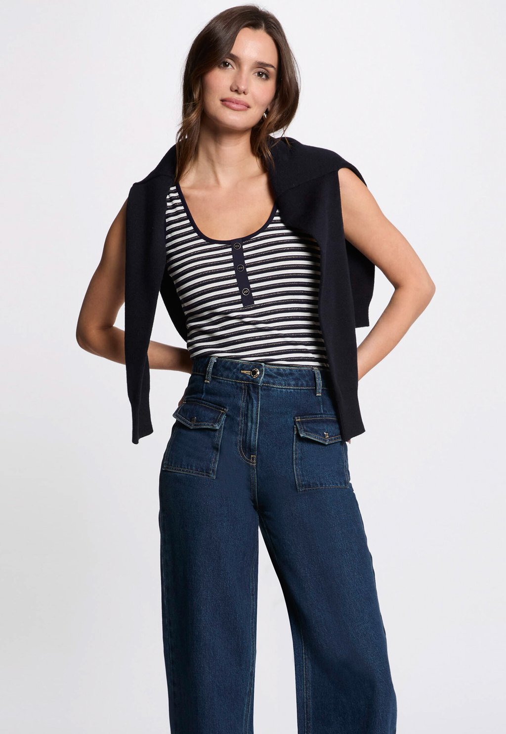 

Топ STRIPED SLEEVELESS Morgan, белый