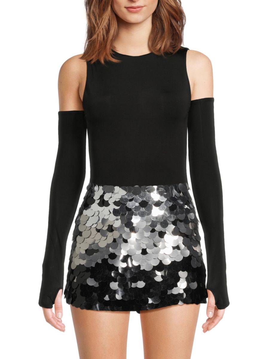 

Боди Olea с открытыми плечами Alice + Olivia, черный