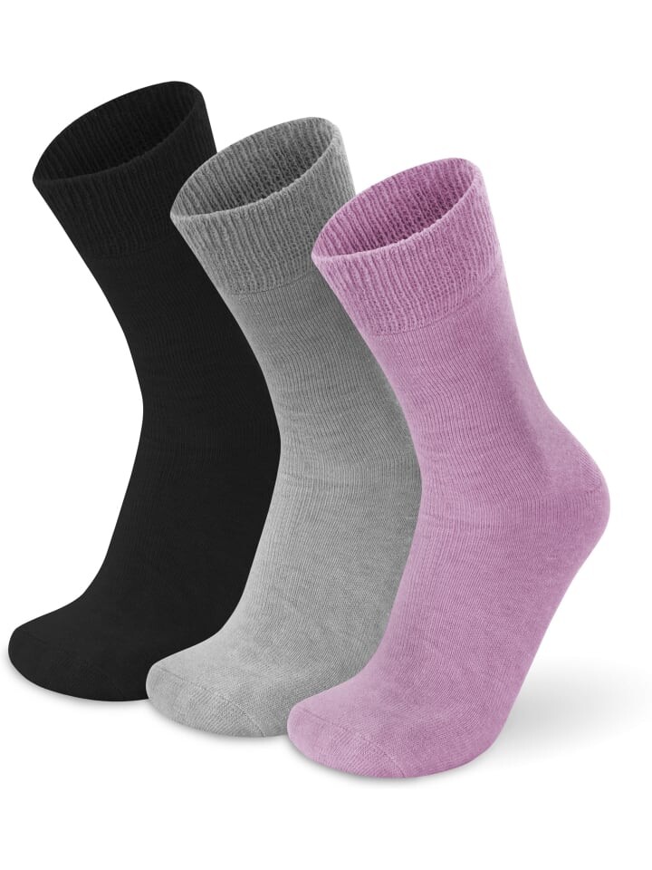 

Носки normani 3 Paar Alpaka Vollplüsch, цвет pink/grau/schwarz