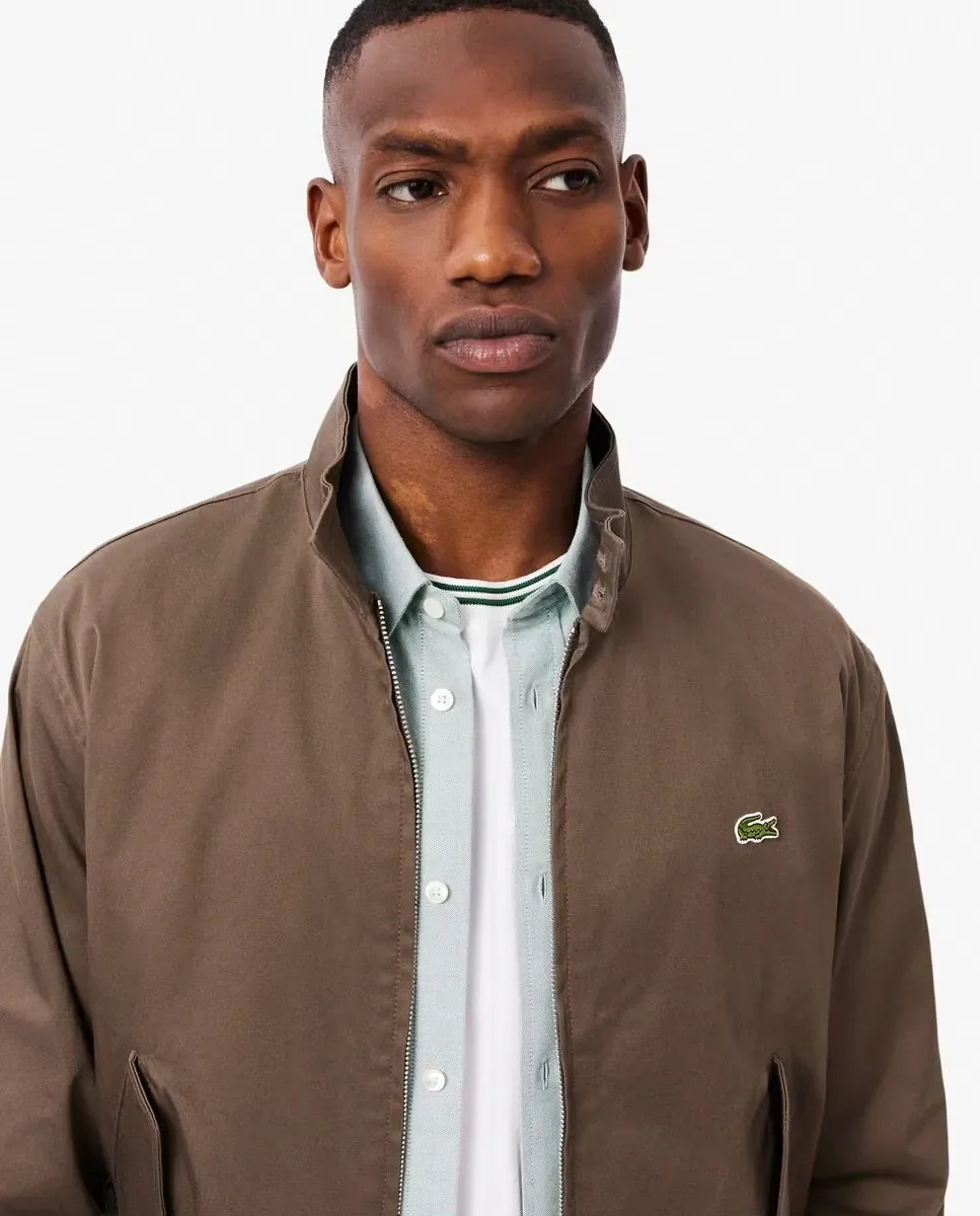Мужская куртка Харрингтон из водоотталкивающего твила с длинными рукавами Lacoste, коричневый — фото 3