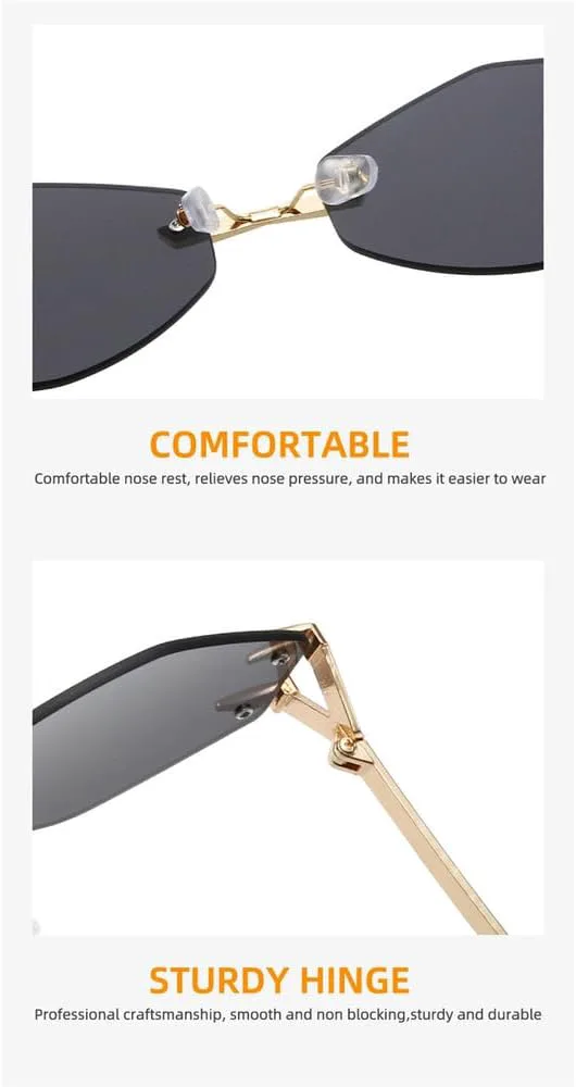 

Ретро-солнцезащитные очки многоугольной формы для женщин, модные без оправы, нестандартной формы, солнцезащитные очки в стиле ретро из сплава HYYZZC, Green