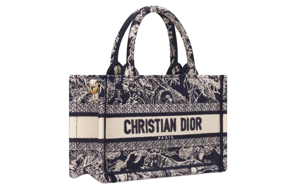 Сумка BookTote DIOR мини женская синяя с вышивкой в стиле Юй И — фото 2
