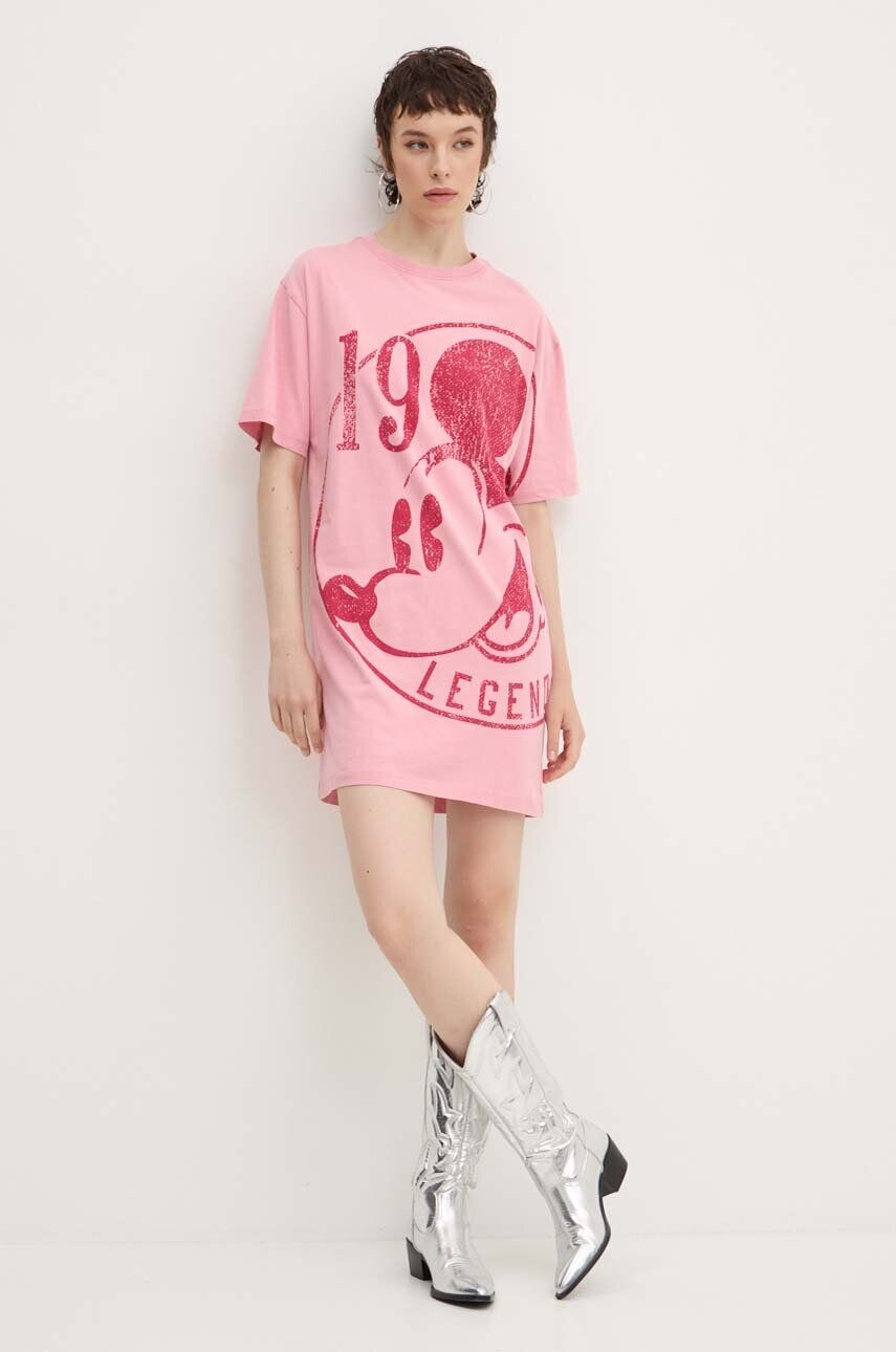 

Хлопковое платье Desigual 19-MICKEY x Disney, розовый