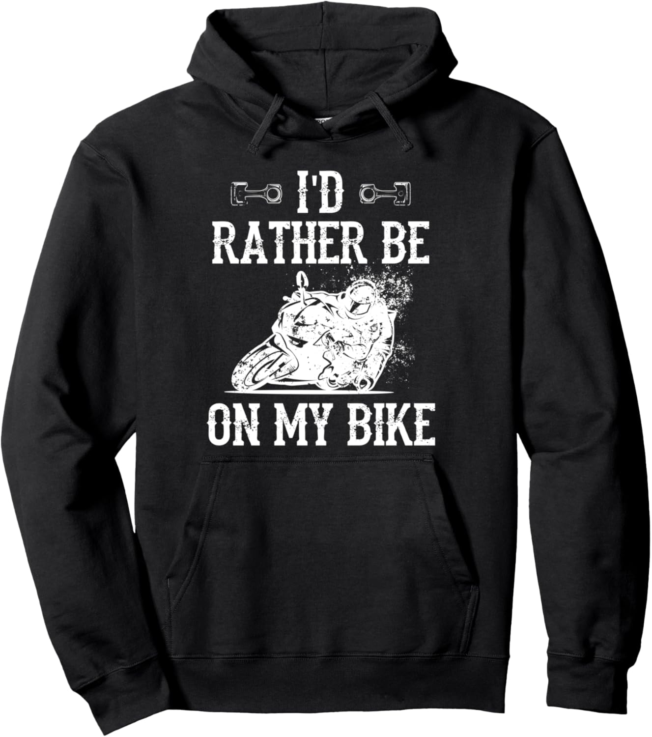 

Худи с надписью «Я бы предпочел быть на своем велосипеде» (I’d Rather Be On My Bike Motorcycle Rider Biker Hoodie) Motorcycle Gift Idea For Motorcycle Riders Biker, черный