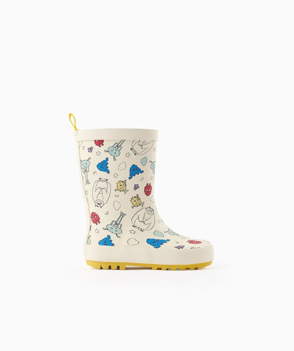 

Детские резиновые сапоги с мотивом монстров эмоций Zippy, белый